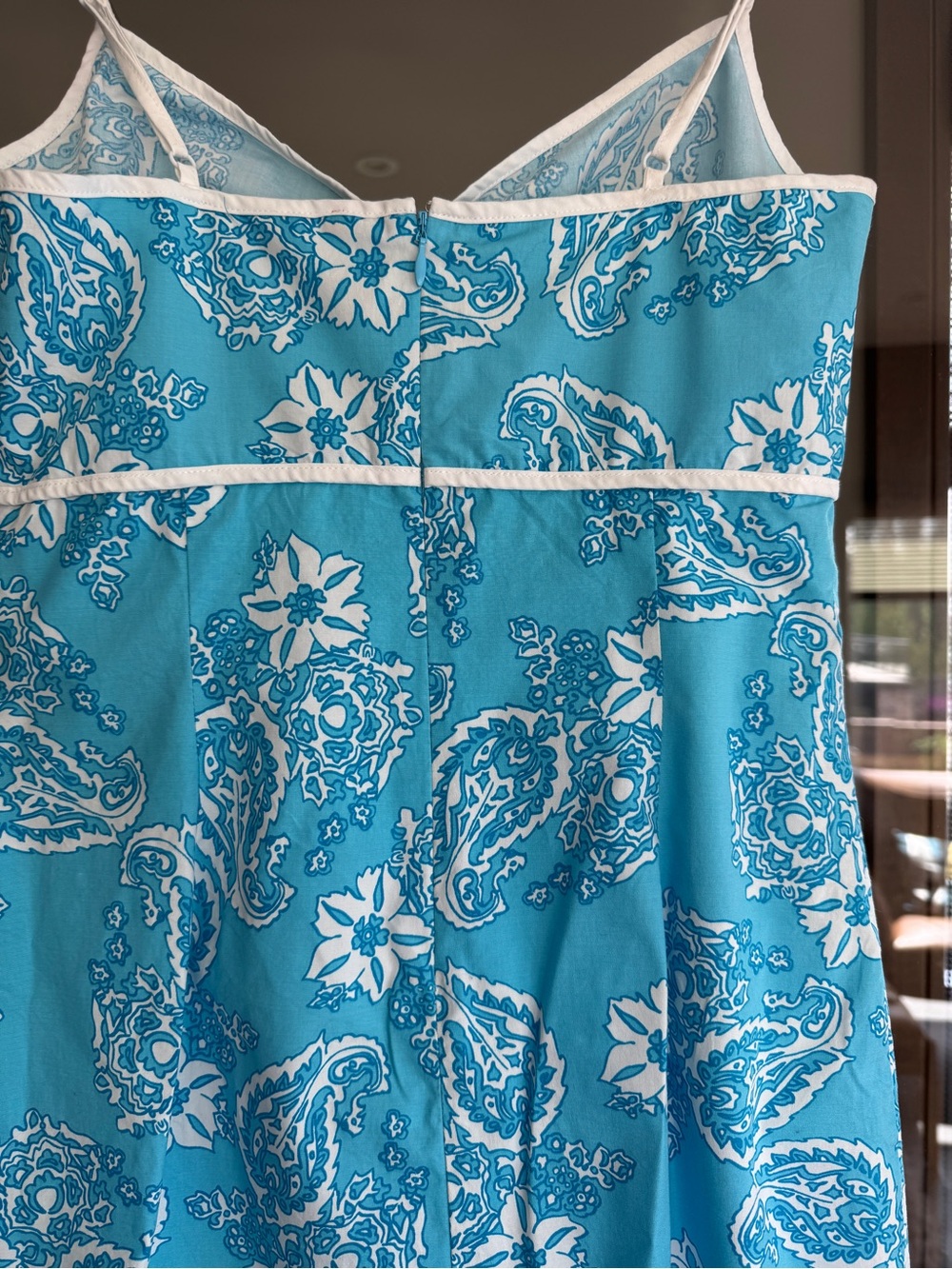 2000's Smart Set blue and white paisley midi dress - Picture 6 of 8